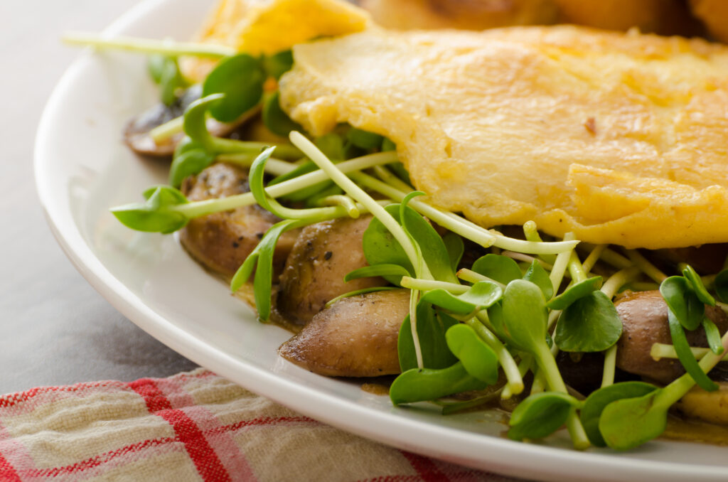 Mushroom and Microgreen Omelet